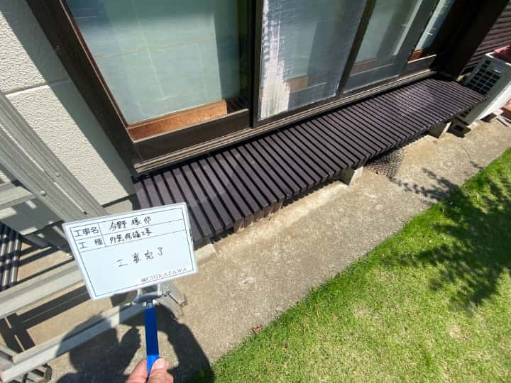 施工完了時の様子|CHIKAZAWA|所沢市、狭山市、川越市、東村山市の地域密着型施工会社|外壁工事、屋根工事、塗装工事、雨樋工事、内装工事を中心とした施工が得意な職人集団です!所沢市、狭山市、川越市、東村山市のお客様とお客様の住まいについて一緒に考えるアットホームな施工会社です。